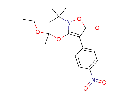 5-ethoxy-5,7,7-trimethyl-3-(4-nitro-phenyl)-6,7-dihydro-5<i>H</i>-isoxazolo[3,2-<i>b</i>][1,3]oxazin-2-one
