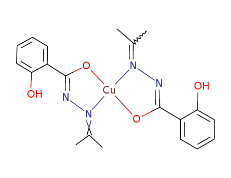 Molecular Structure of 113971-31-6 (Copper, bis[2-hydroxybenzoic acid (1-methylethylidene)hydrazidato]-)