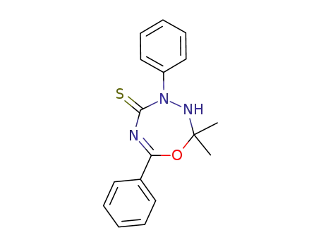 1,3,4,6-Oxatriazepine-5(2H)-thione,
3,4-dihydro-2,2-dimethyl-4,7-diphenyl-