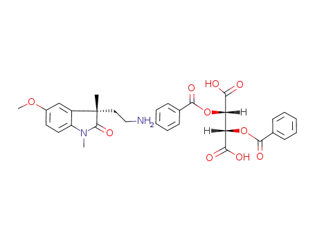 Molecular Structure of 131101-16-1 ((2S,3S)-2,3-Bis-benzoyloxy-succinic acid; compound with (S)-3-(2-amino-ethyl)-5-methoxy-1,3-dimethyl-1,3-dihydro-indol-2-one)