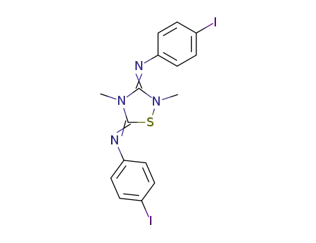 <i>N</i>,<i>N</i>'-bis-(4-iodo-phenyl)-2,4-dimethyl-[1,2,4]thiadiazolidine-3,5-diylidenediamine