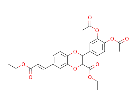 3-(3,4-Diacetoxy-phenyl)-7-((E)-2-ethoxycarbonyl-vinyl)-2,3-dihydro-benzo[1,4]dioxine-2-carboxylic acid ethyl ester