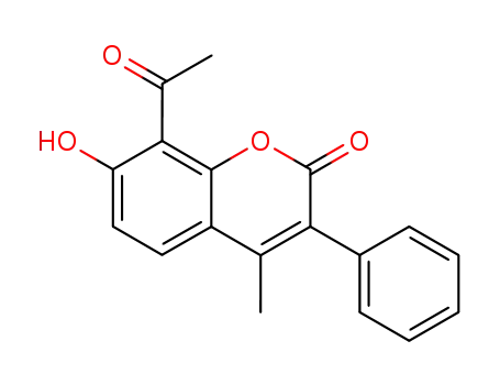 2H-1-Benzopyran-2-one, 8-acetyl-7-hydroxy-4-methyl-3-phenyl-
