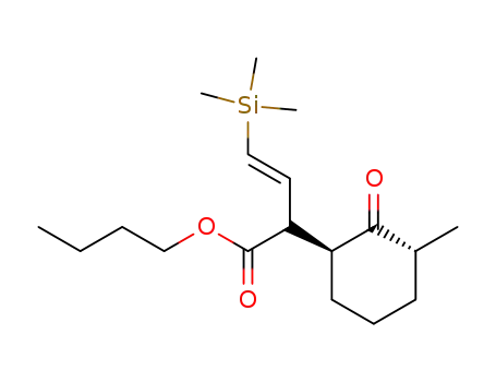 (E)-2-((1S,3R)-3-Methyl-2-oxo-cyclohexyl)-4-trimethylsilanyl-but-3-enoic acid butyl ester
