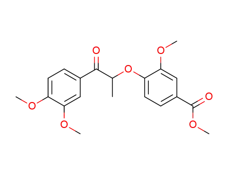 Molecular Structure of 88497-90-9 (Benzoic acid,
4-[2-(3,4-dimethoxyphenyl)-1-methyl-2-oxoethoxy]-3-methoxy-, methyl
ester)