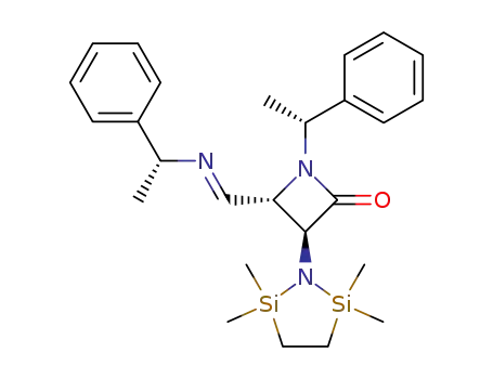 trans-(3S,4R)-1(R)-(α-methylbenzyl)-3-(2,2,5,5-tetramethyl-1-aza-2,5-disilacyclopentyl)-4-<N-(R)-(α-methylbenzyl)imino>-2-azetidinone