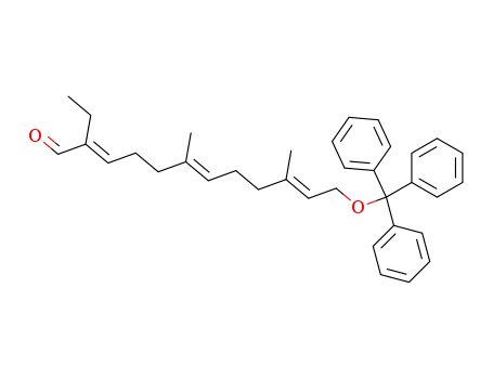 2,6,10-Dodecatrienal, 2-ethyl-6,10-dimethyl-12-(triphenylmethoxy)-,
(E,E,E)-