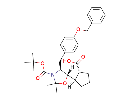 (4S,5S)-4-(4-Benzyloxy-benzyl)-5-((1R,2R)-2-carboxy-cyclopentyl)-2,2-dimethyl-oxazolidine-3-carboxylic acid tert-butyl ester