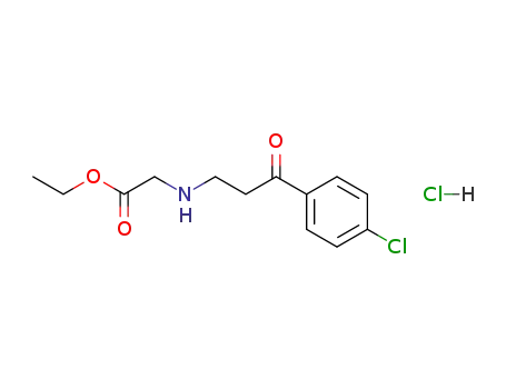 Molecular Structure of 74196-69-3 (Glycine, N-[3-(4-chlorophenyl)-3-oxopropyl]-, ethyl ester, hydrochloride)