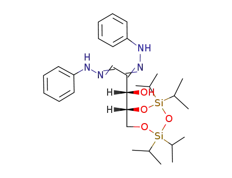 Molecular Structure of 77213-22-0 (4,5-O-(tetraisopropyl)-disiloxane-1,3-diyl-D-erythropentose phenylosazone)