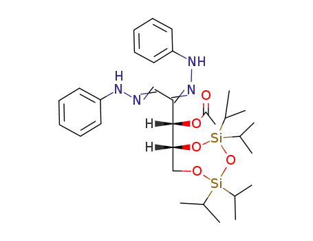 Acetic acid (S)-2,3-bis-(phenyl-hydrazono)-1-((R)-2,2,4,4-tetraisopropyl-[1,3,5,2,4]trioxadisilepan-6-yl)-propyl ester