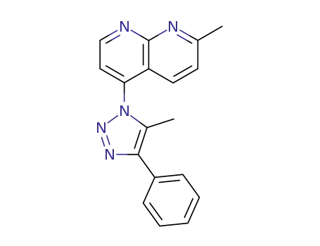 Molecular Structure of 61977-50-2 (1,8-Naphthyridine, 2-methyl-5-(5-methyl-4-phenyl-1H-1,2,3-triazol-1-yl)-)