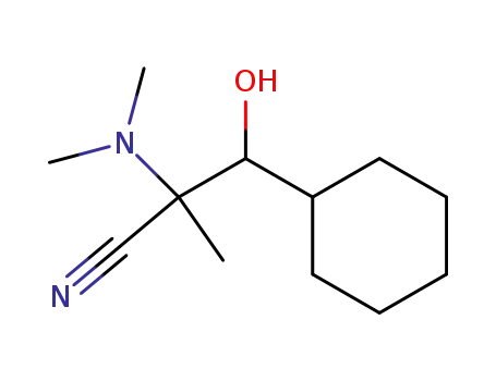 Molecular Structure of 82215-76-7 (3-Cyclohexyl-2-dimethylamino-3-hydroxy-2-methyl-propionitrile)