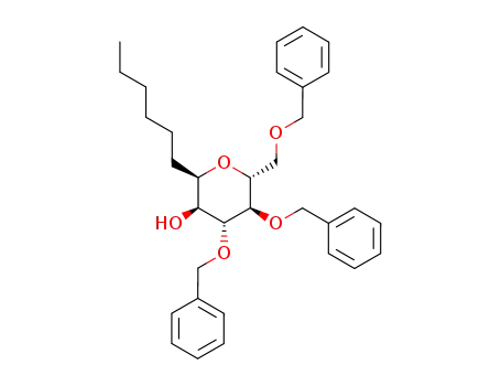(2R,3S,4R,5R,6R)-4,5-Bis-benzyloxy-6-benzyloxymethyl-2-hexyl-tetrahydro-pyran-3-ol