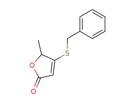 Molecular Structure of 96494-09-6 (2(5H)-Furanone, 5-methyl-4-[(phenylmethyl)thio]-)