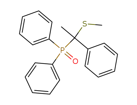 Molecular Structure of 59579-04-3 (Phosphine oxide, [1-(methylthio)-1-phenylethyl]diphenyl-)
