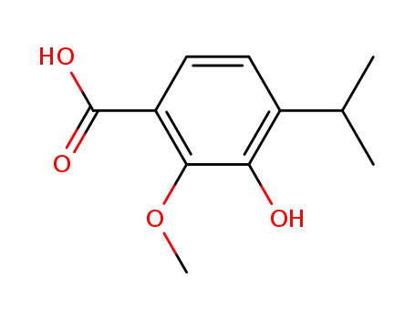 Molecular Structure of 72023-40-6 (3-Hydroxy-4-isopropyl-2-Methoxybenzoic acid)