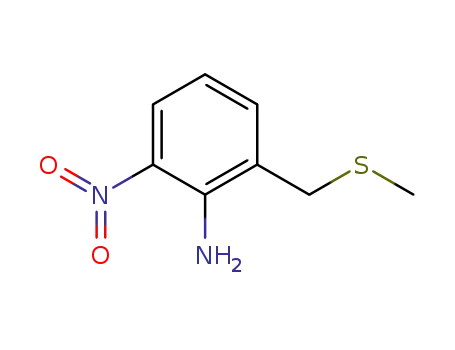 Molecular Structure of 62926-89-0 (Benzenamine, 2-[(methylthio)methyl]-6-nitro-)