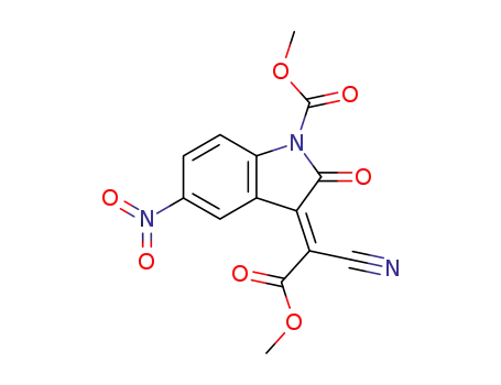 Methyl (E)-3-(1-cyano-2-methoxy-2-oxoethylidene)-2,3-dihydro-5-nitro-2-oxo-1H-indole-1-carboxylate