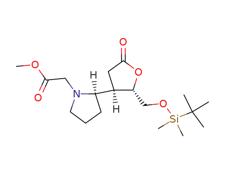 {(R)-2-[(2S,3R)-2-(tert-Butyl-dimethyl-silanyloxymethyl)-5-oxo-tetrahydro-furan-3-yl]-pyrrolidin-1-yl}-acetic acid methyl ester