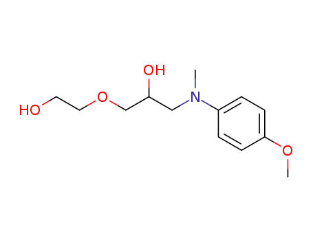Molecular Structure of 109563-24-8 (1-(2-hydroxy-ethoxy)-3-(<i>N</i>-methyl-<i>p</i>-anisidino)-propan-2-ol)