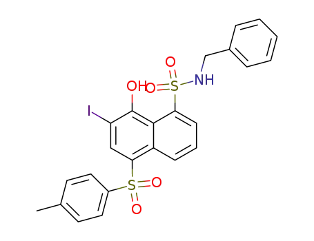 8-Hydroxy-7-iodo-5-(toluene-4-sulfonyl)-naphthalene-1-sulfonic acid benzylamide