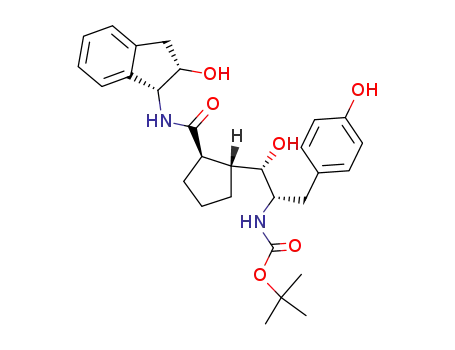 {(1S,2S)-2-Hydroxy-1-(4-hydroxy-benzyl)-2-[(1R,2R)-2-((1R,2S)-2-hydroxy-indan-1-ylcarbamoyl)-cyclopentyl]-ethyl}-carbamic acid tert-butyl ester