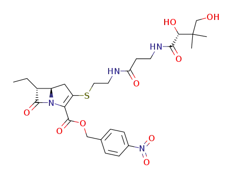 (5R,6R)-3-{2-[3-((R)-2,4-Dihydroxy-3,3-dimethyl-butyrylamino)-propionylamino]-ethylsulfanyl}-6-ethyl-7-oxo-1-aza-bicyclo[3.2.0]hept-2-ene-2-carboxylic acid 4-nitro-benzyl ester