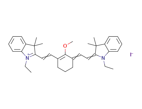 3H-Indolium,
1-ethyl-2-[2-[3-[(1-ethyl-1,3-dihydro-3,3-dimethyl-2H-indol-2-ylidene)eth
ylidene]-2-methoxy-1-cyclohexen-1-yl]ethenyl]-3,3-dimethyl-, iodide