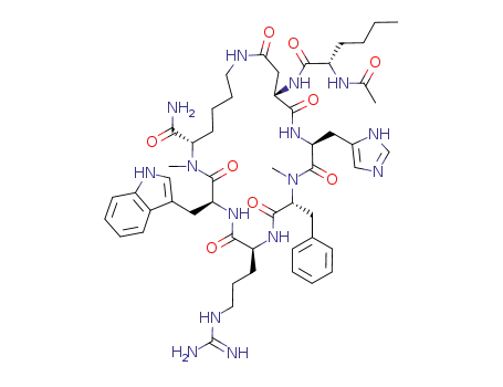 Molecular Structure of 1229615-57-9 (C<sub>52</sub>H<sub>73</sub>N<sub>15</sub>O<sub>9</sub>)