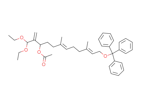 1,6,10-Dodecatrien-3-ol,
2-(diethoxymethyl)-6,10-dimethyl-12-(triphenylmethoxy)-, acetate, (E,E)-
