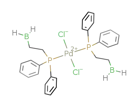 Molecular Structure of 248604-24-2 (trans-[PdCl<sub>2</sub>(Ph<sub>2</sub>PCH<sub>2</sub>CH<sub>2</sub>BH<sub>2</sub>)2])