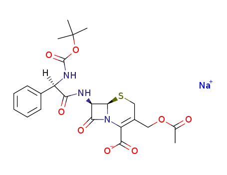 (6<i>R</i>)-3-acetoxymethyl-7<i>t</i>-((<i>R</i>)-2-<i>tert</i>-butoxycarbonylamino-2-phenyl-acetylamino)-8-oxo-(6<i>r</i><i>H</i>)-5-thia-1-aza-bicyclo[4.2.0]oct-2-ene-2-carboxylic acid; sodium salt