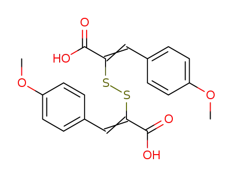 Molecular Structure of 94550-20-6 (2-[1-carboxy-2-(4-methoxyphenyl)ethenyl]disulfanyl-3-(4-methoxyphenyl)prop-2-enoic acid)