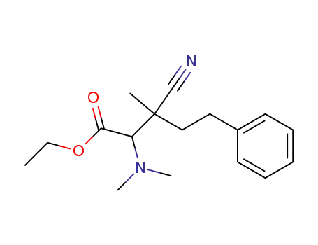 Benzenepentanoic acid, b-cyano-a-(dimethylamino)-b-methyl-, ethyl
ester