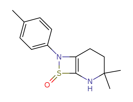 Molecular Structure of 20447-61-4 (3,3-dimethyl-7-<i>p</i>-tolyl-8-thia-2,7-diaza-bicyclo[4.2.0]oct-1<sup>(6)</sup>-ene 8-oxide)