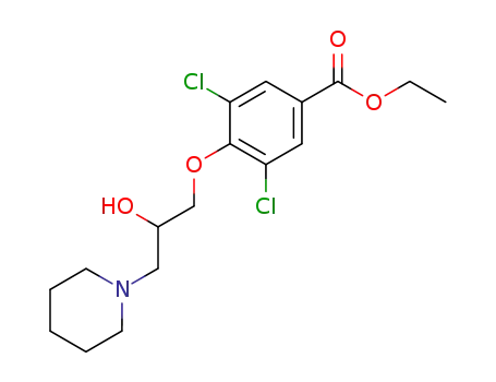 Molecular Structure of 107418-89-3 (3,5-dichloro-4-(2-hydroxy-3-piperidino-propoxy)-benzoic acid ethyl ester)