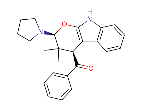 4<i>c</i>-benzoyl-3,3-dimethyl-2<i>r</i>-pyrrolidin-1-yl-2,3,4,9-tetrahydro-pyrano[2,3-<i>b</i>]indole