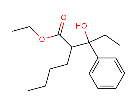 Molecular Structure of 42480-09-1 (2-(1-Hydroxy-1-phenyl-propyl)-hexanoic acid ethyl ester)