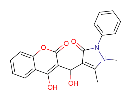 3-[(1,5-dimethyl-3-oxo-2-phenyl-2,3-dihydro-1<i>H</i>-pyrazol-4-yl)-hydroxy-methyl]-4-hydroxy-coumarin
