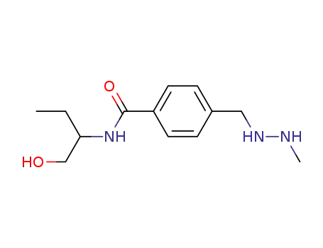 Molecular Structure of 46908-65-0 (N-(1-Hydroxymethyl-propyl)-4-(N'-methyl-hydrazinomethyl)-benzamide)
