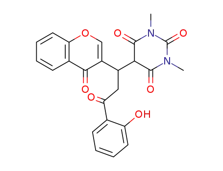 5-[3-(2-hydroxy-phenyl)-3-oxo-1-(4-oxo-4<i>H</i>-chromen-3-yl)-propyl]-1,3-dimethyl-pyrimidine-2,4,6-trione