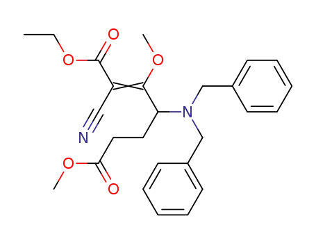 (E)-2-Cyano-4-dibenzylamino-3-methoxy-hept-2-enedioic acid 1-ethyl ester 7-methyl ester