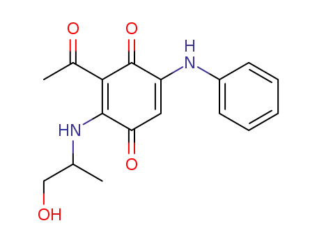 3-acetyl-5-anilino-2-(2-hydroxy-1-methyl-ethylamino)-[1,4]benzoquinone