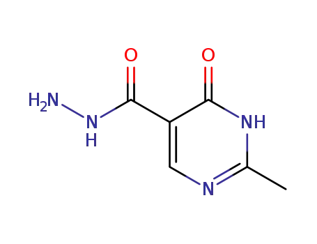 Molecular Structure of 40640-53-7 (4-Hydroxy-2-methyl-5-pyrimidine carboxylic acid hydrazide)