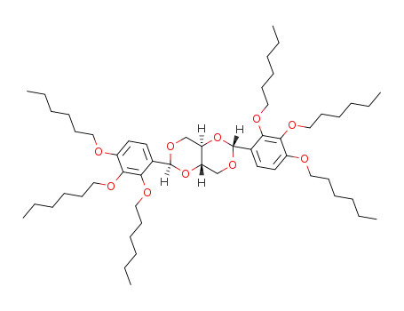 Molecular Structure of 135566-53-9 ((2S,4aR,6R,8aS)-2,6-Bis-(2,3,4-tris-hexyloxy-phenyl)-tetrahydro-[1,3]dioxino[5,4-d][1,3]dioxine)