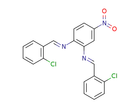 Molecular Structure of 102159-86-4 (<i>N</i>,<i>N</i>'-bis-(2-chloro-benzylidene)-4-nitro-<i>o</i>-phenylenediamine)