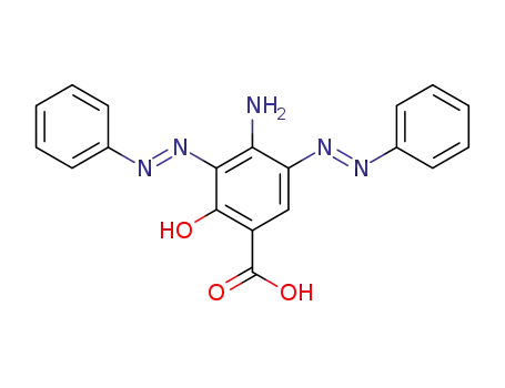 Molecular Structure of 22932-76-9 (4-amino-2-hydroxy-3,5-bis-phenylazo-benzoic acid)