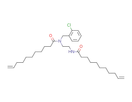 Molecular Structure of 61797-03-3 (10-Undecenamide,
N-[(2-chlorophenyl)methyl]-N-[2-[(1-oxo-10-undecenyl)amino]ethyl]-)