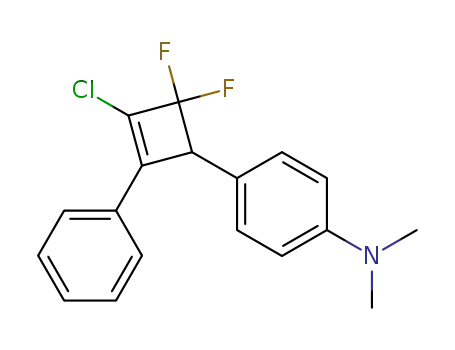 Molecular Structure of 33384-19-9 (4-(4-Dimethylaminophenyl)-2-chlor-3,3-difluor-1-phenyl-cyclobuten)